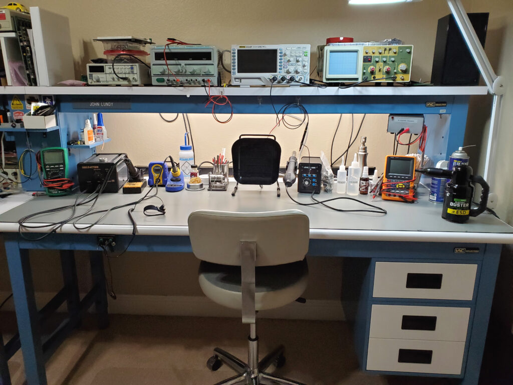 Picture of the Lundy Electronics work bench