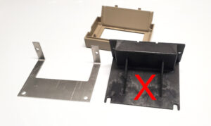 Image of possible existing brackets with an X on top of the one that must be replaced with the 3D-printed bracket